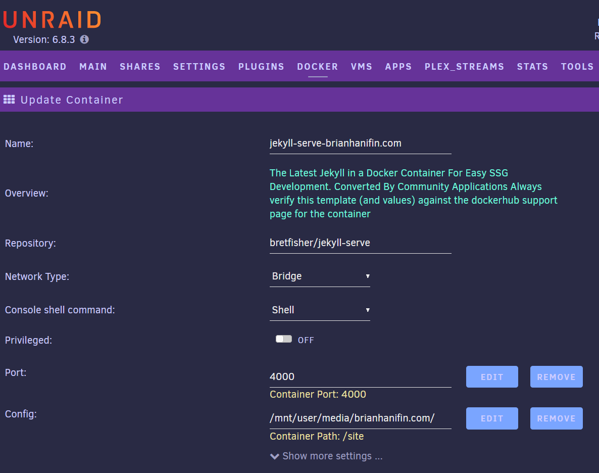 Partial Unraid docker template screenshot